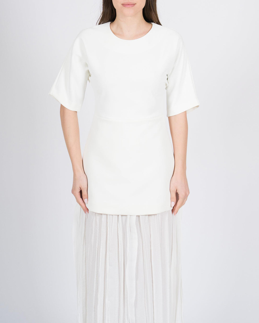 Abito MEIMEJ Manica Raglan con Plissé Finale bianca 