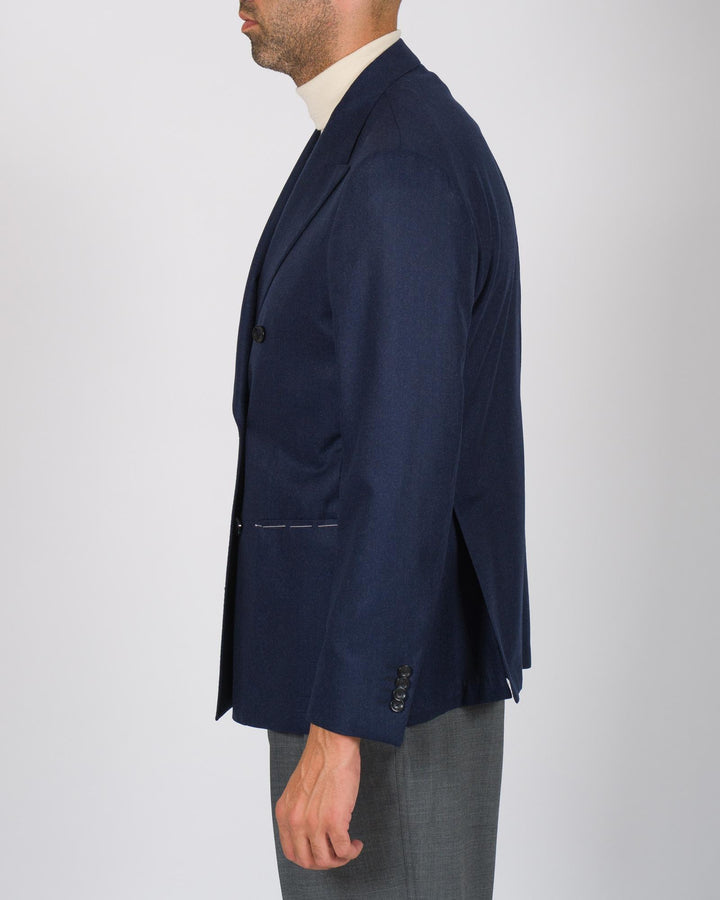 Giacca doppio petto in lana blu 