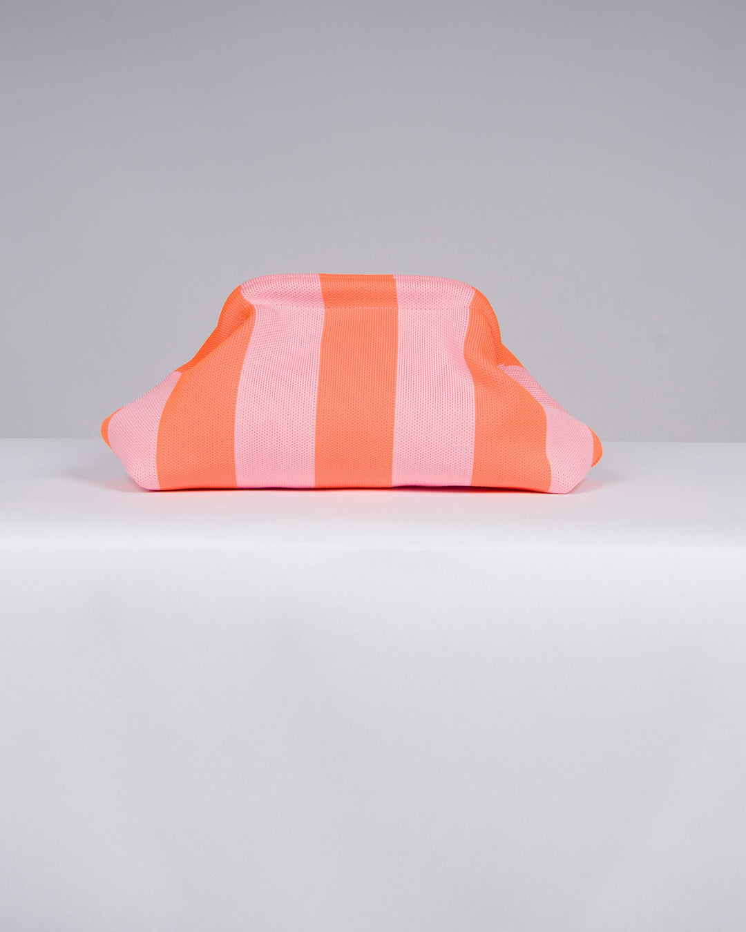 Borsa in Stoffa Rigata Rosa e Arancio. 