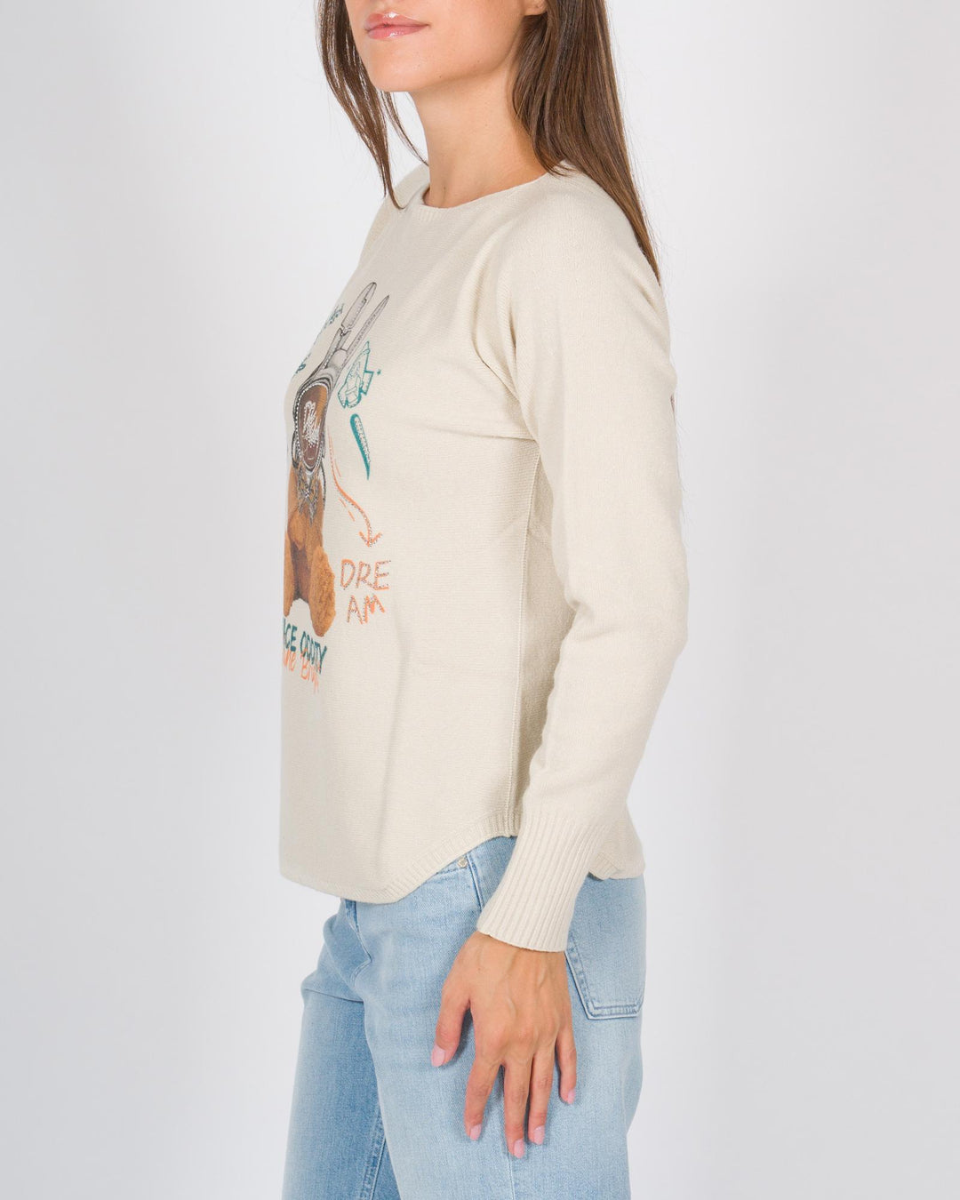 Maglia con stampa Dream beige 