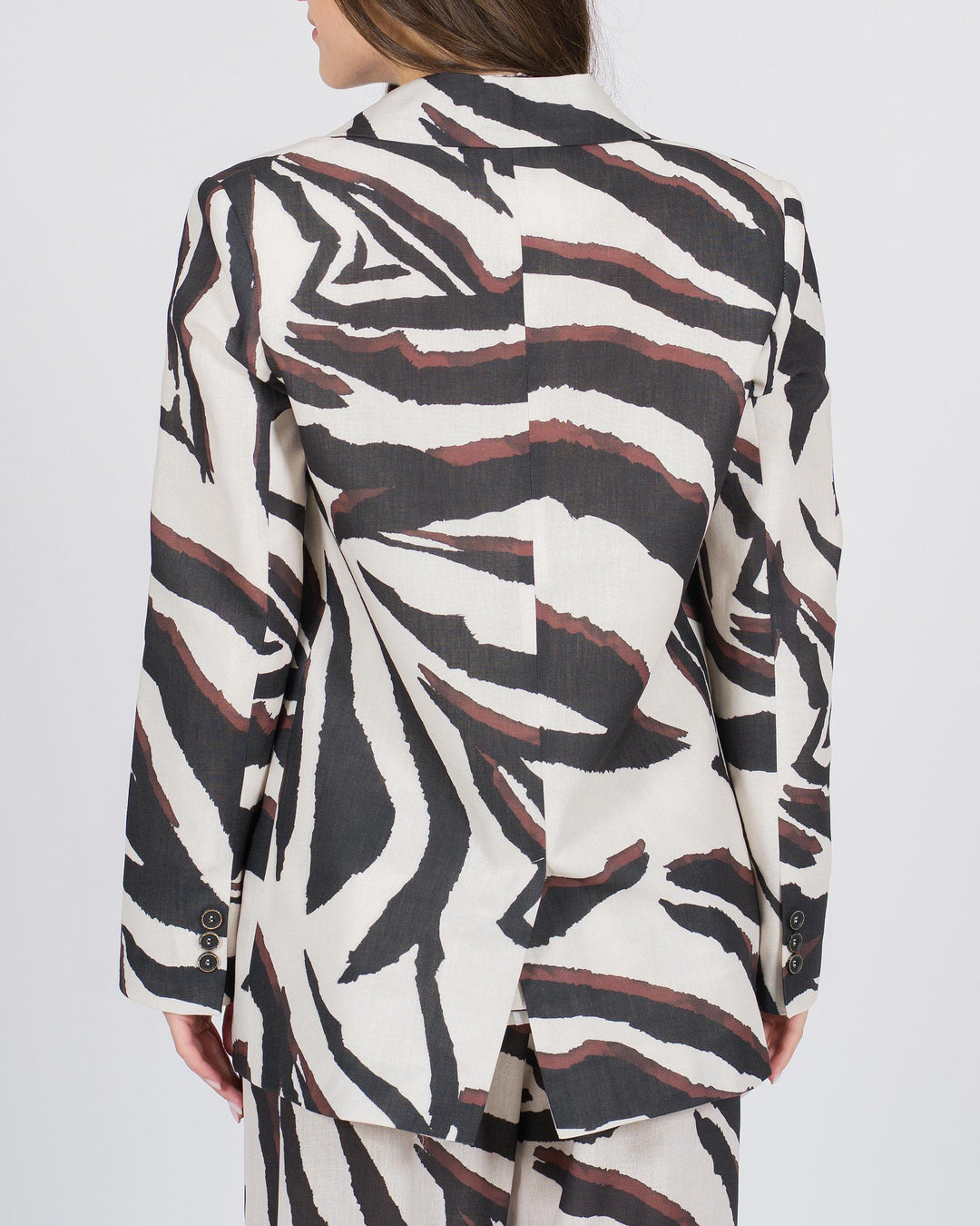 Blazer stampato animalier nero 