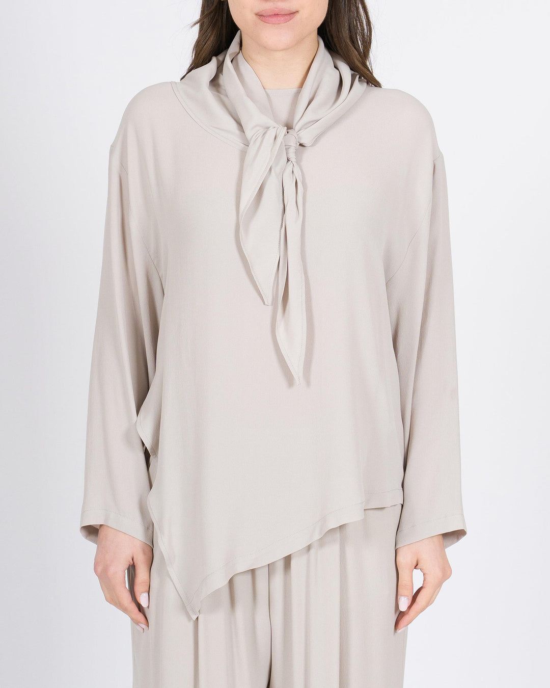 Blusa MEIMEJ Seta con Bordi Trapezio 