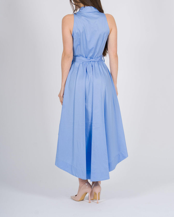 Camicia-abito asimmetrico celeste 