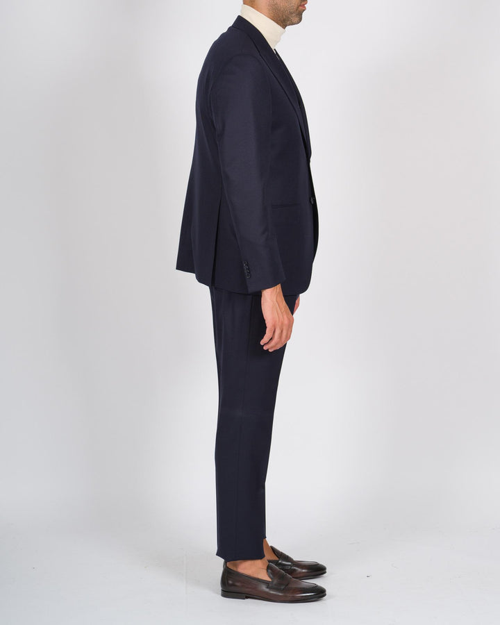 Abito monopetto in lana blu 