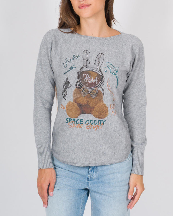 Maglia con stampa Dream grigio 