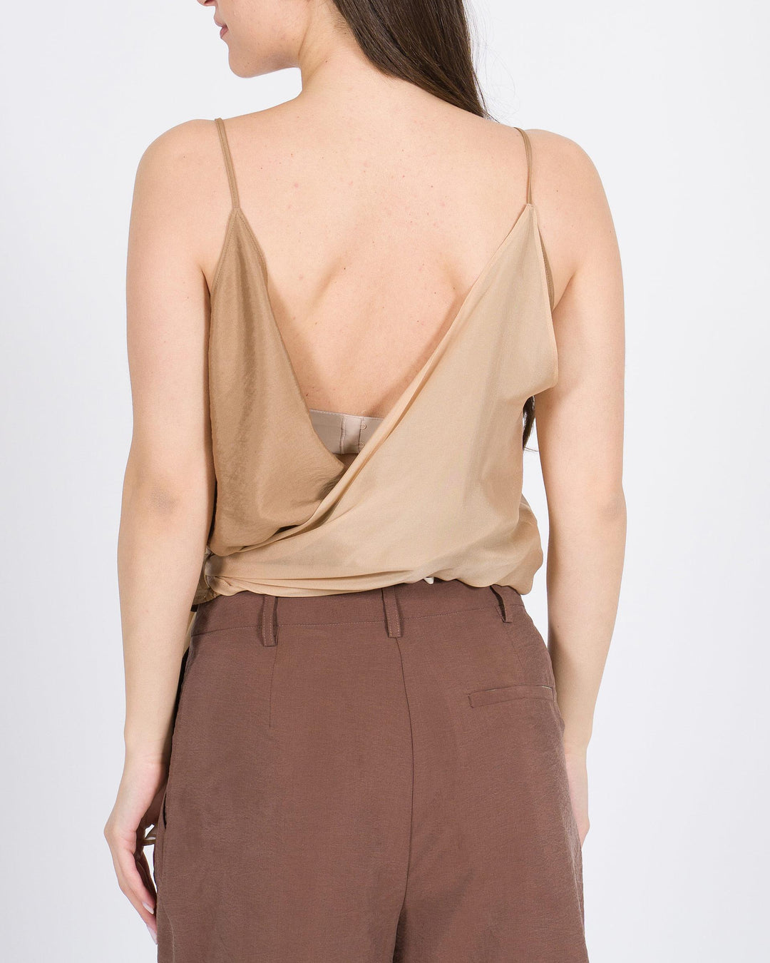 Top ALYSI  Incrociato con Dettaglio a Contrasto beige 