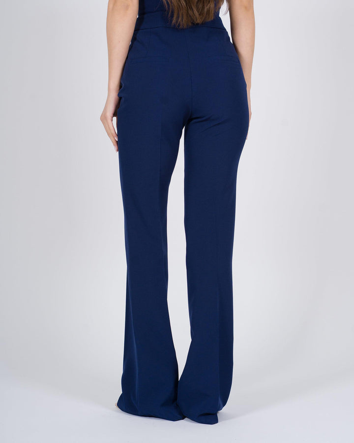 Pantalone a zampa vita alta blu 