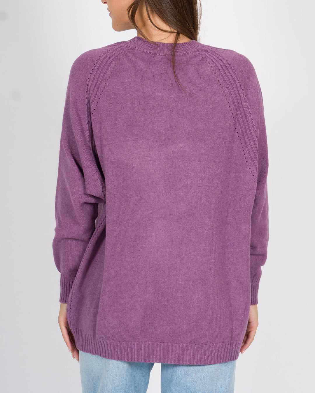 Maglia Over A coste Melanzana 