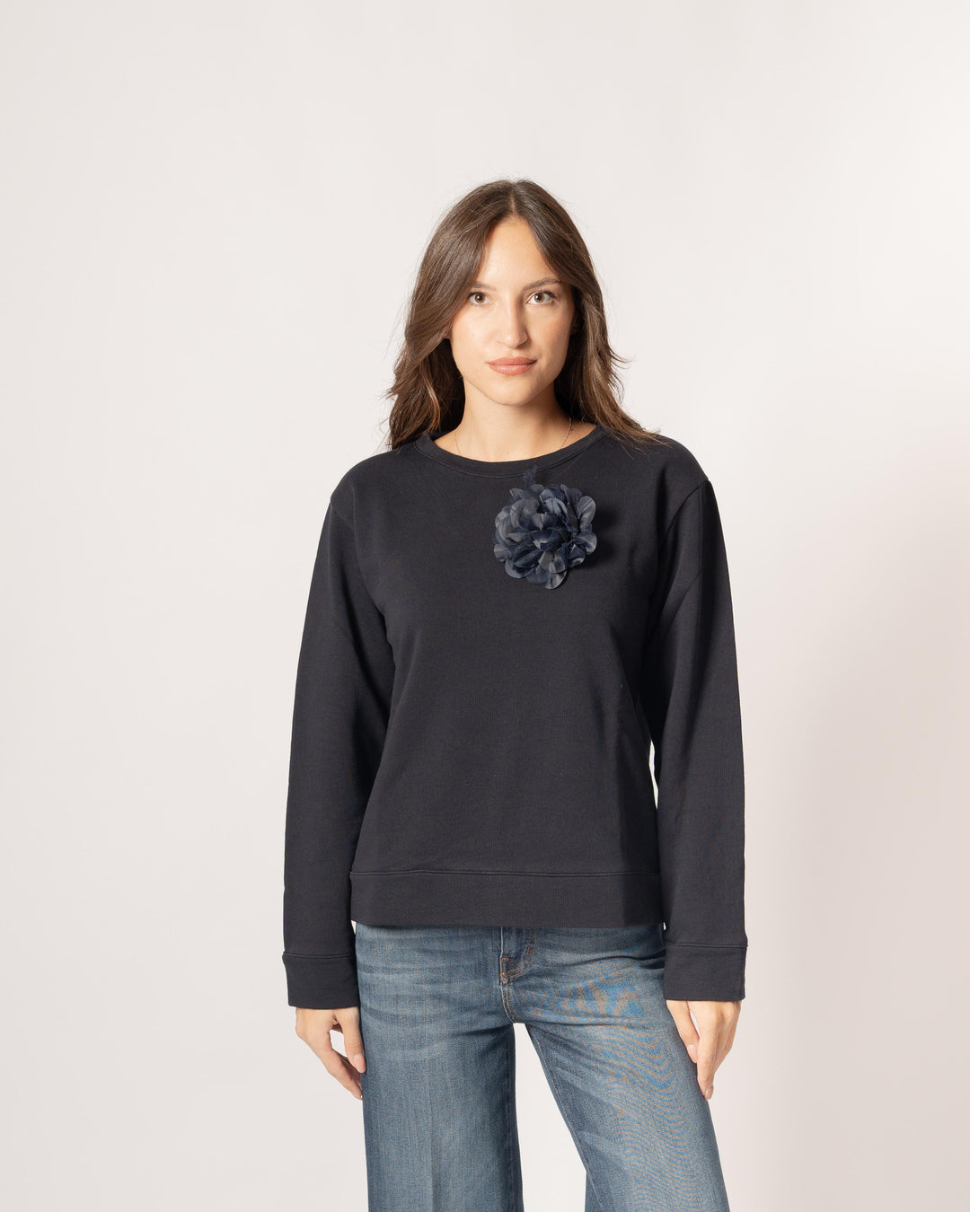 Felpa Fiore Blu 