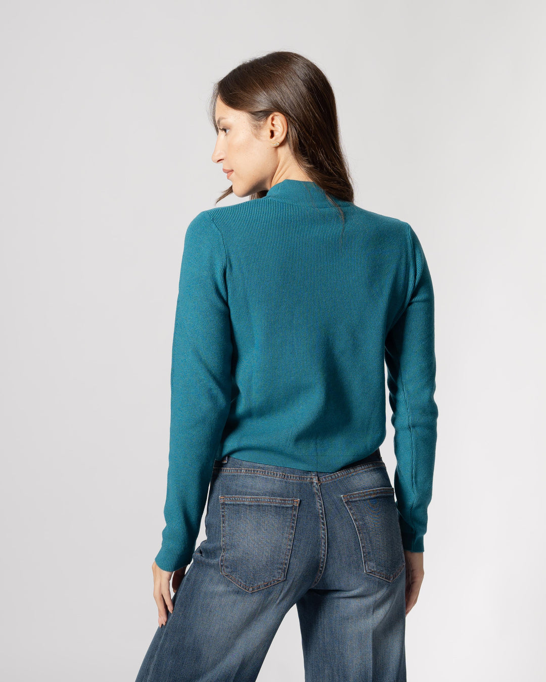 Maglia lupetto goccia ottanio 