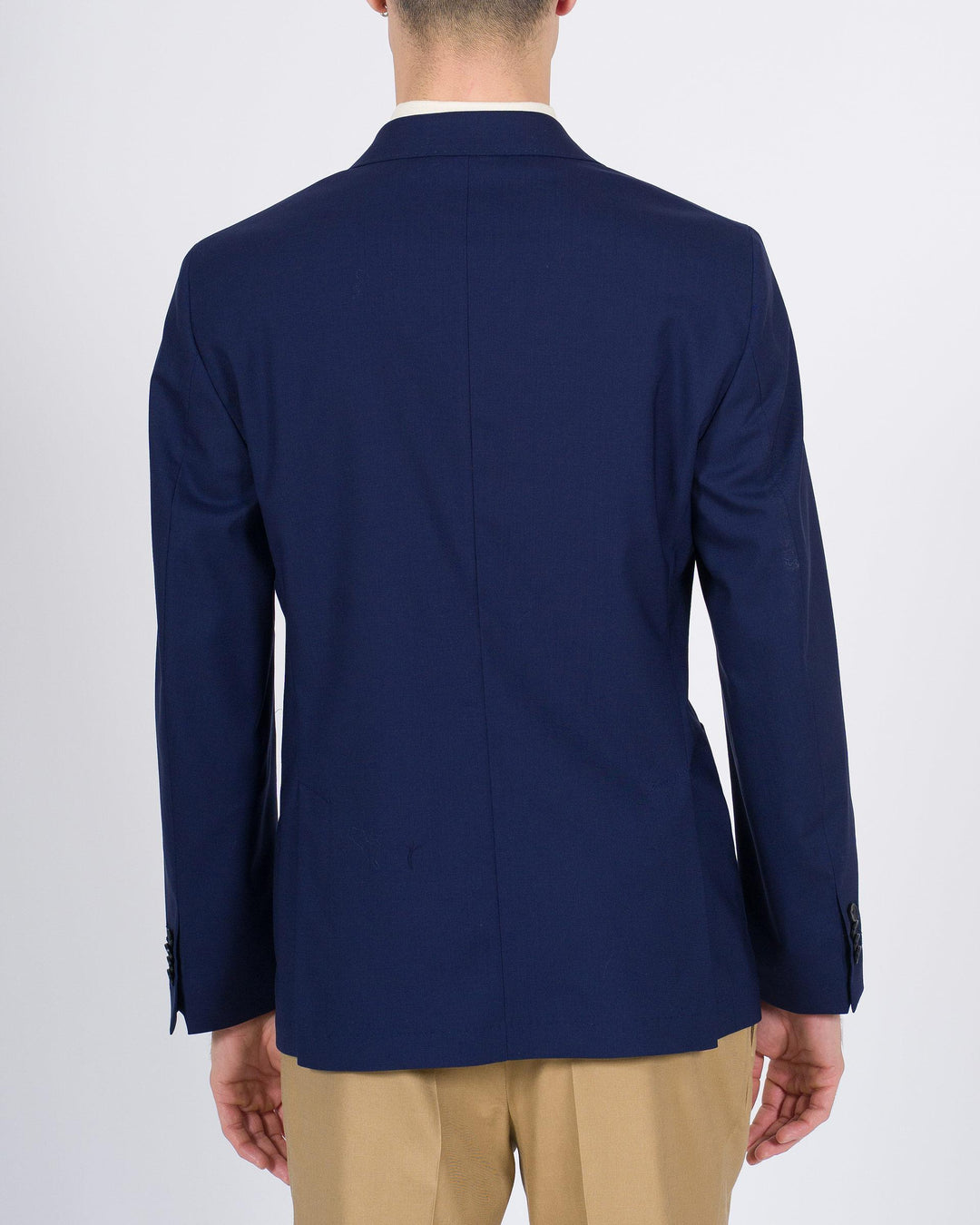 Giacca doppio petto in lana blu 