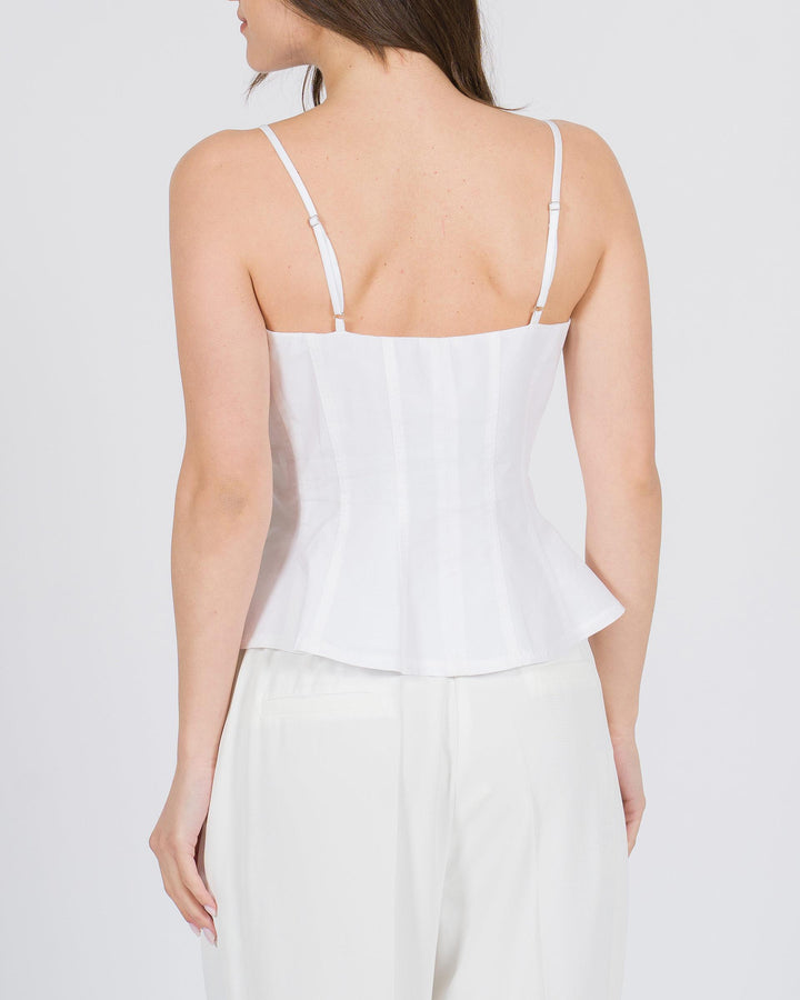 Top Peplum con lacci bianco 