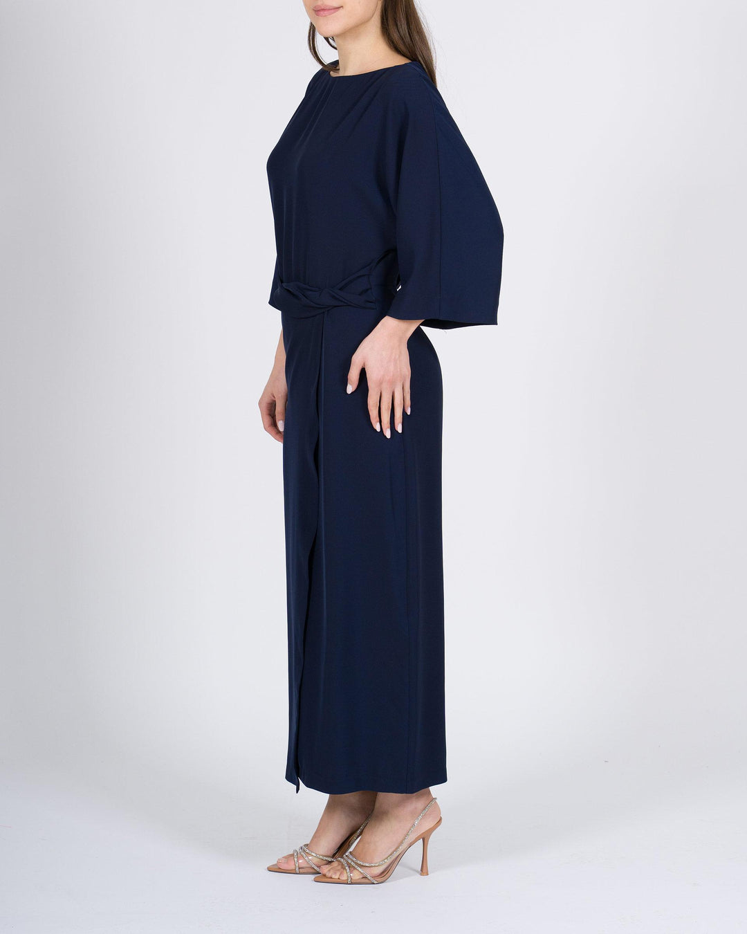 Abito MEIMEJ  Longuette in Georgette con Drappeggio in Vita 