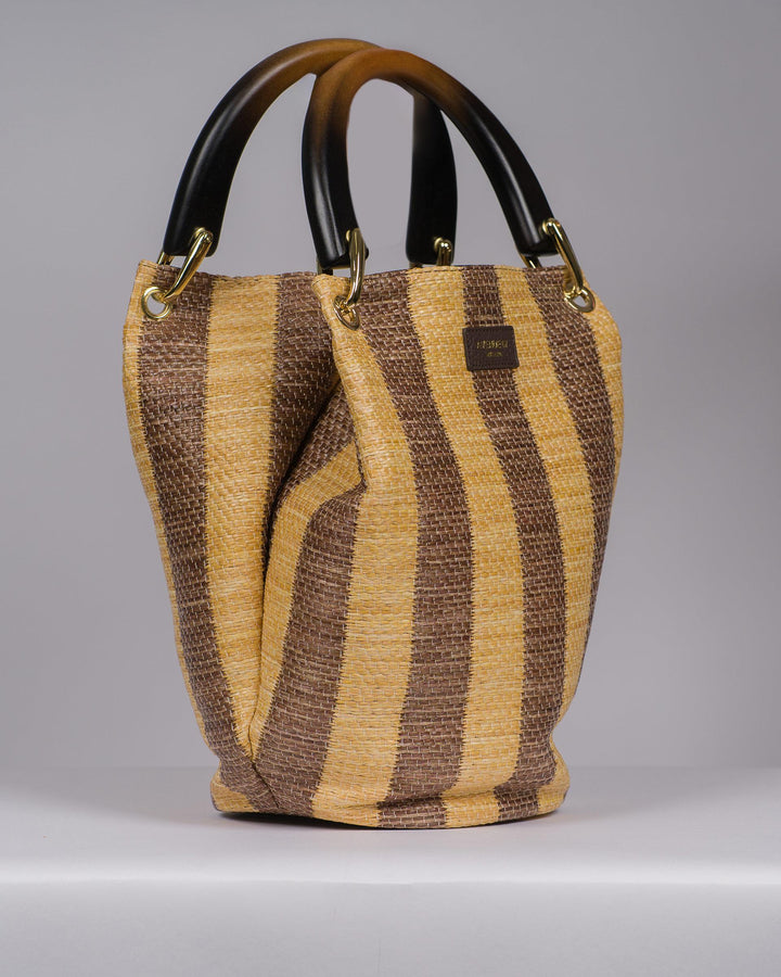 BORSA AVENUE RAFIA MARRONE 