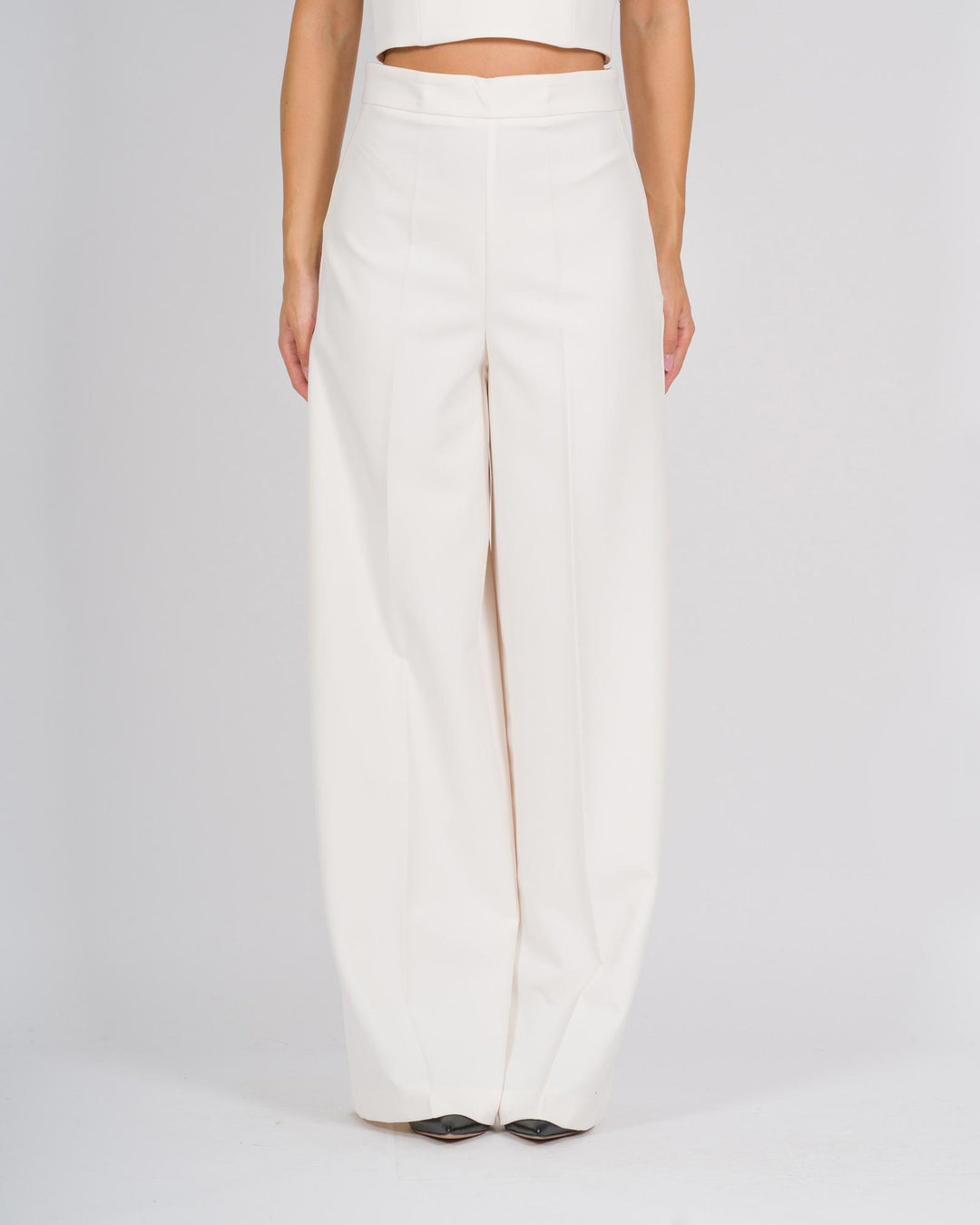 Pantalone palazzo latte 