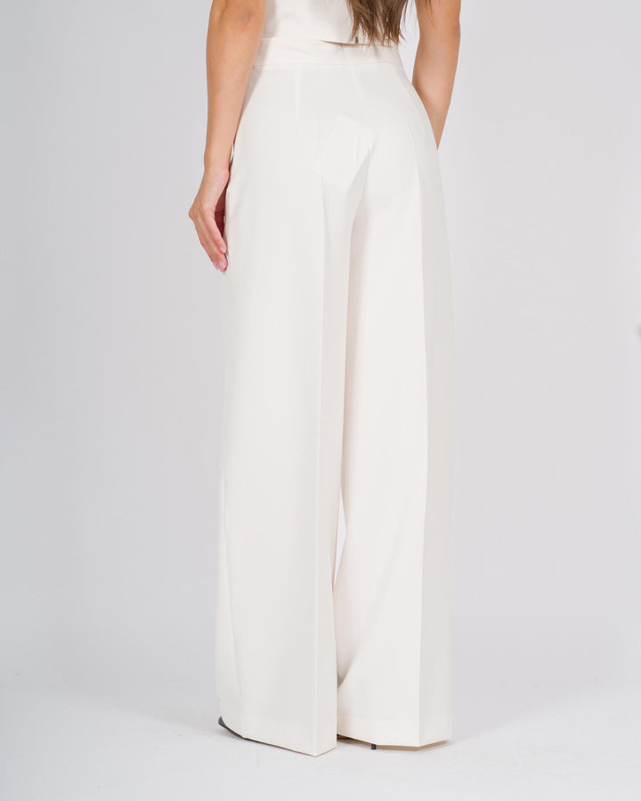 Pantalone palazzo latte 