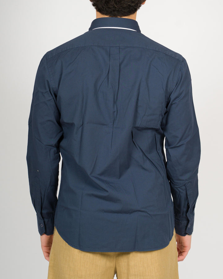 Camicia cotone unito blu 