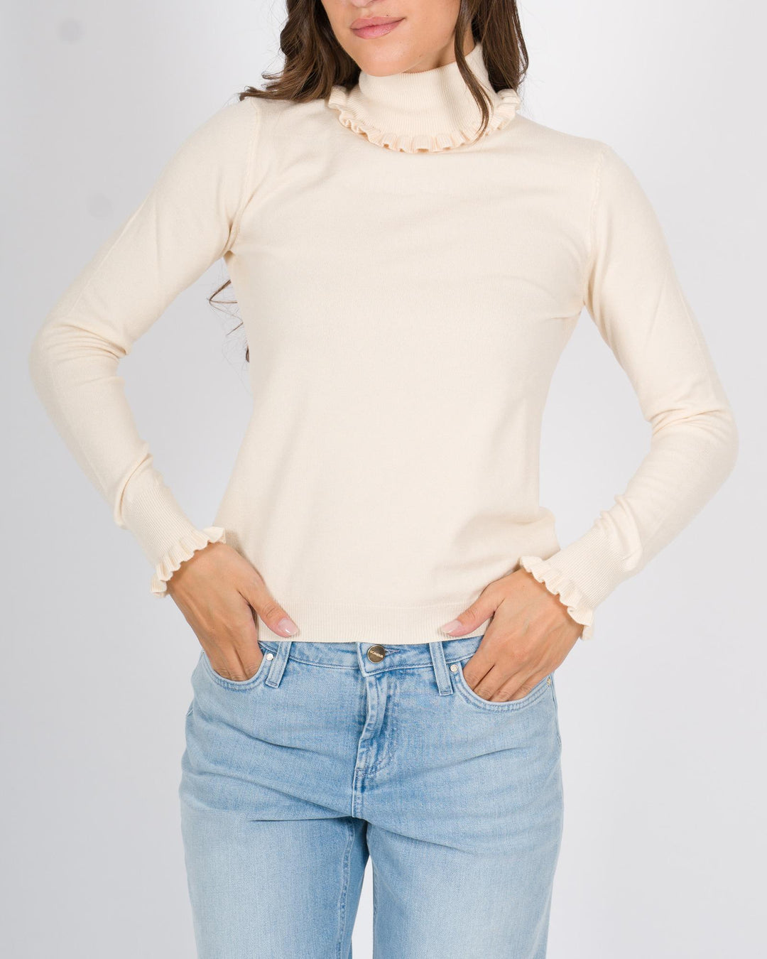 Pullover Dolcevita Smerlato Panna 