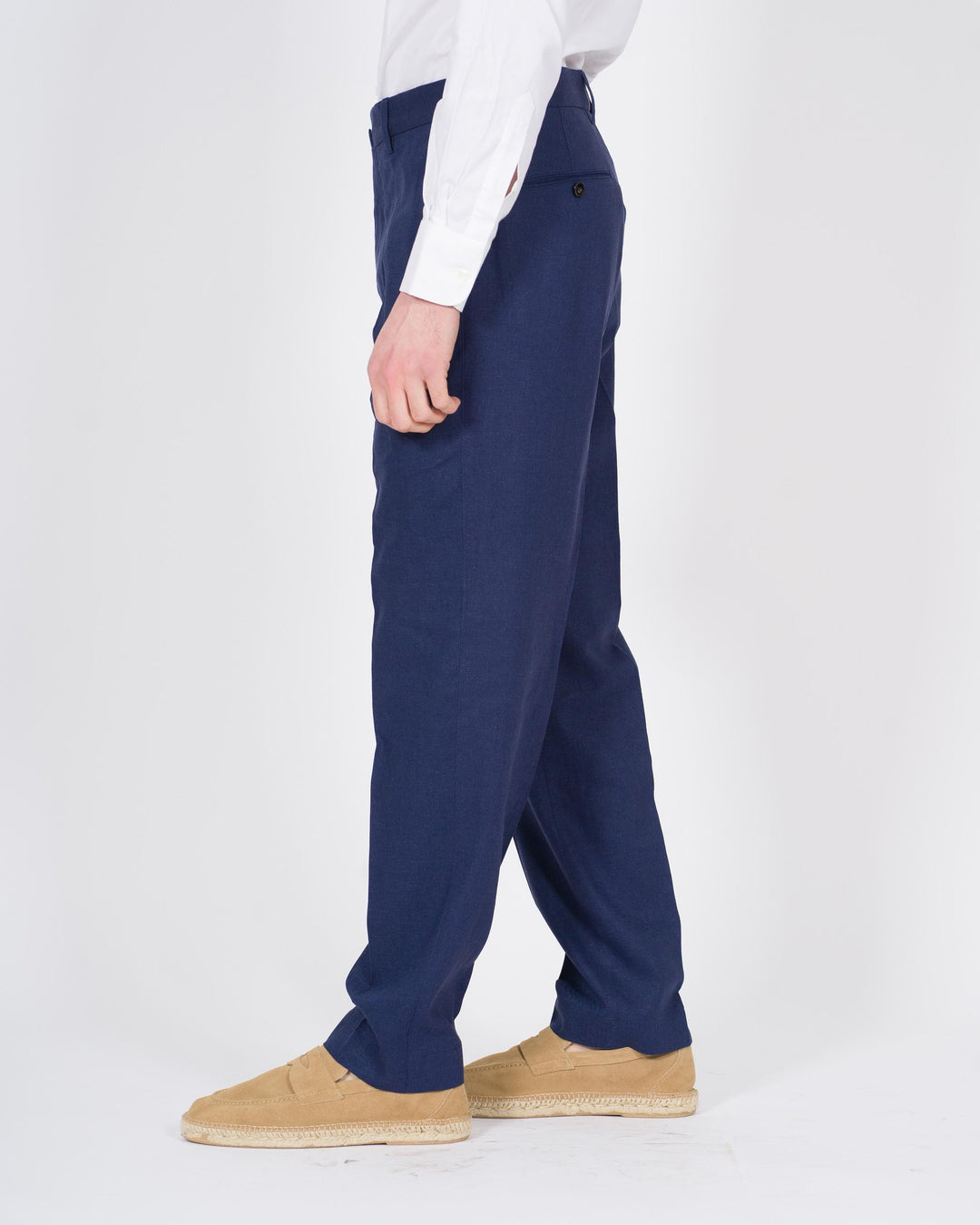 Pantaloni Negroni FF Lino blu 
