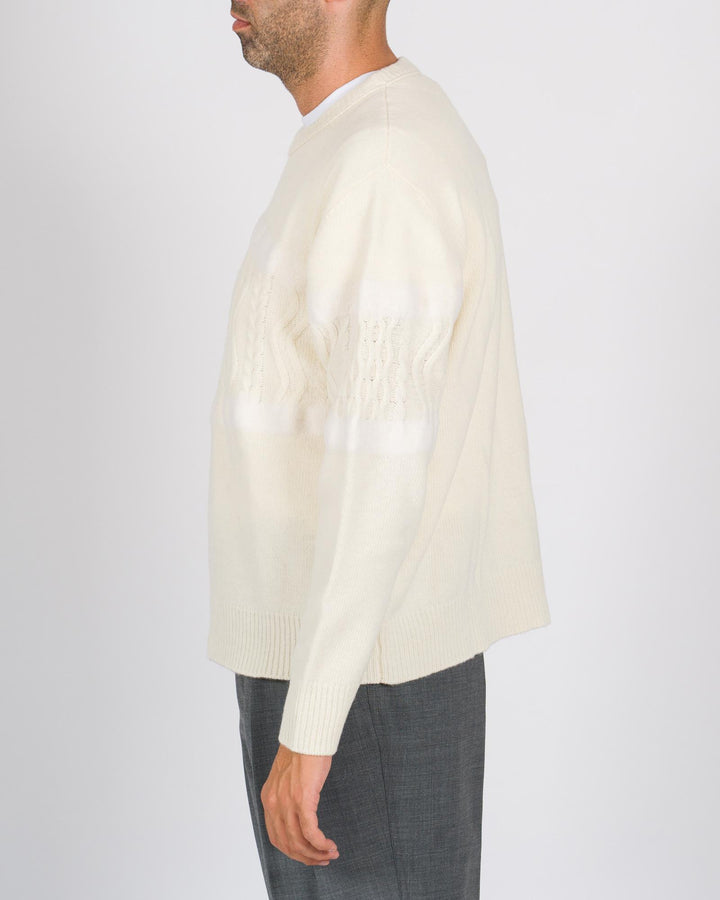Maglione girocollo lavorazione Scotland panna 