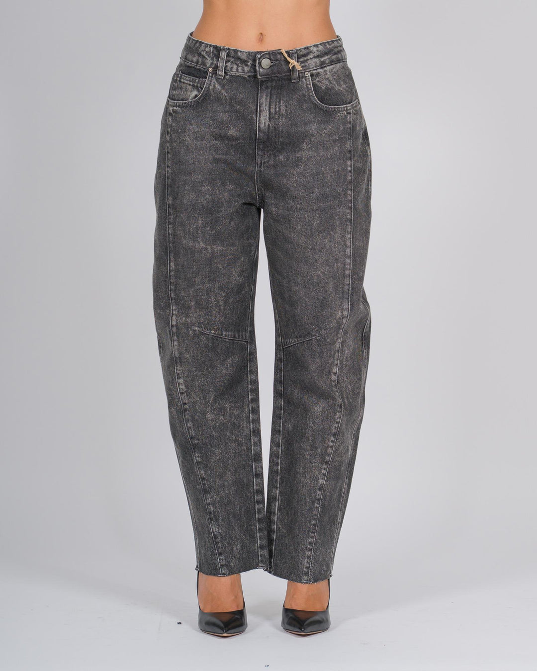 Jeans Roxy baggy nero marmorizzato 