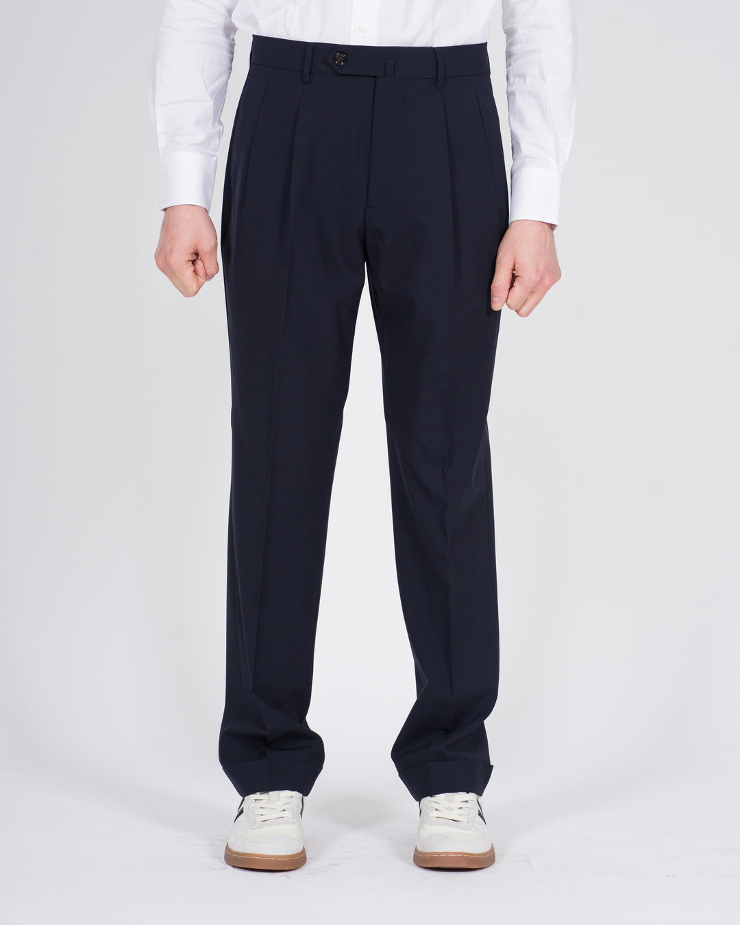Pantaloni Negron misto lana blu 