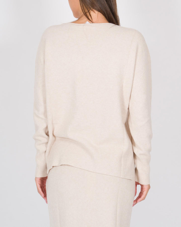 Maglia scollo a V beige 