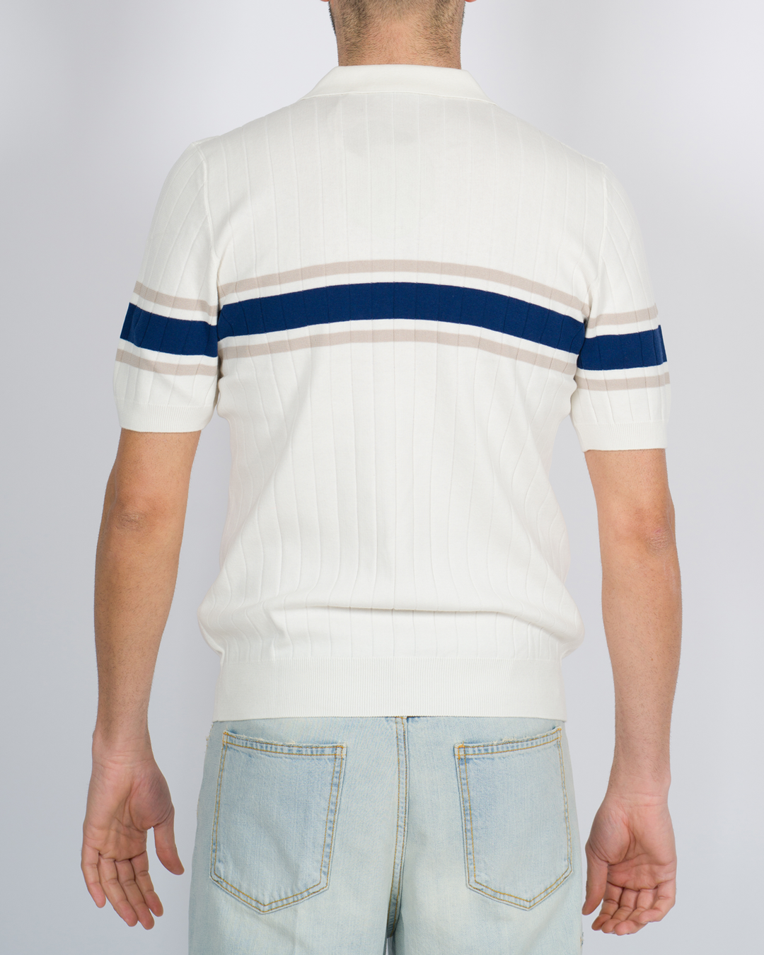 Polo skipper fascia bianca 