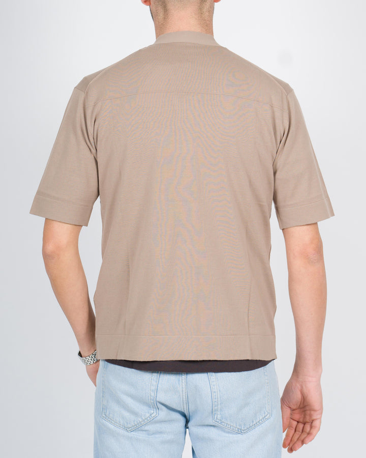 Maglia cardigan extrafine fango 