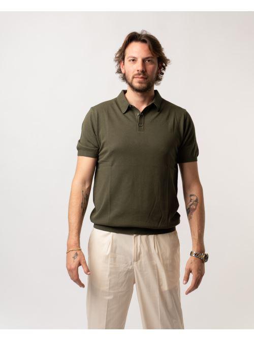 Polo Tre bottoni Verde Militare 