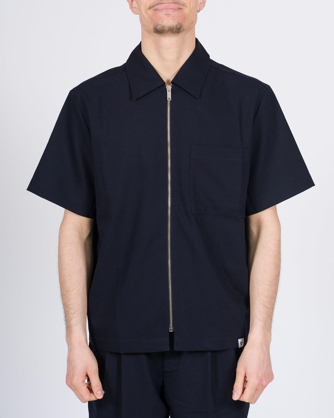 Polo Mezza Manica Uomo Blu con Zip 