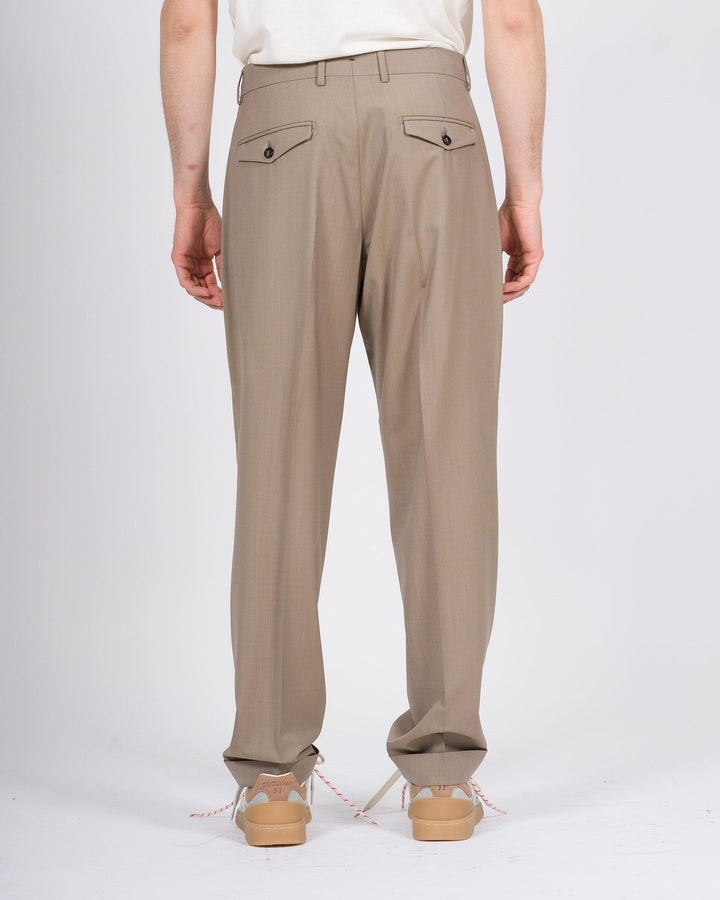 Pantalone Berwich Negroni beige in lana elastica 