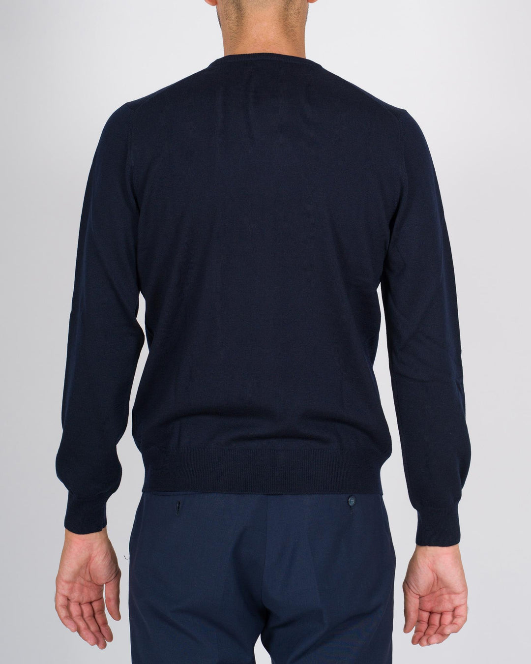 Maglioncino girocollo in lana blu 