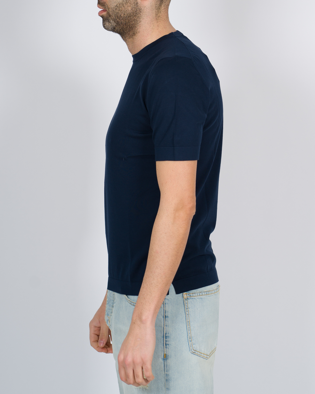 T-shirt cotone crepe blu 