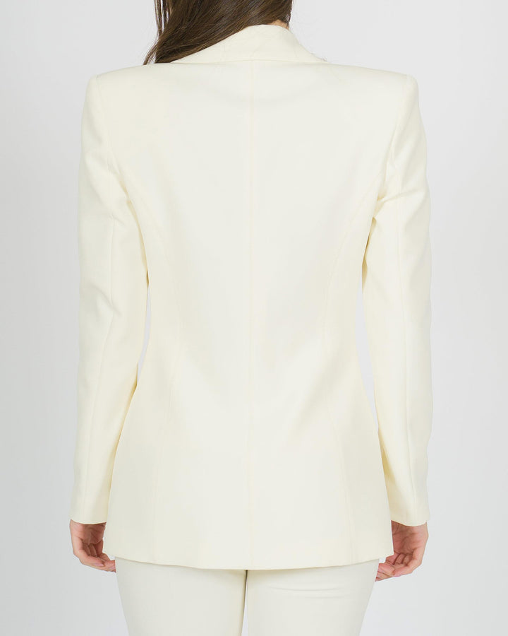 Blazer monopetto panna con bottoni oro 