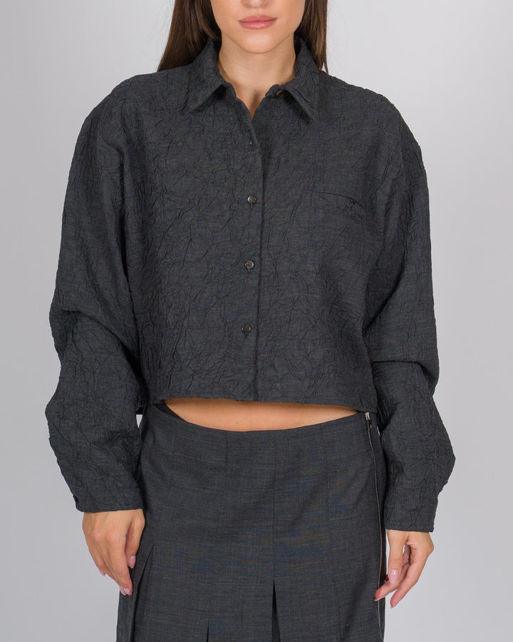 Camicia cropped effetto stropicciato antra 