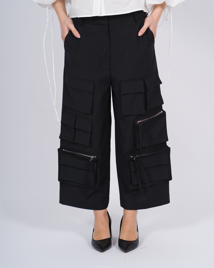 Pantalone con tasche nero<BR/> 