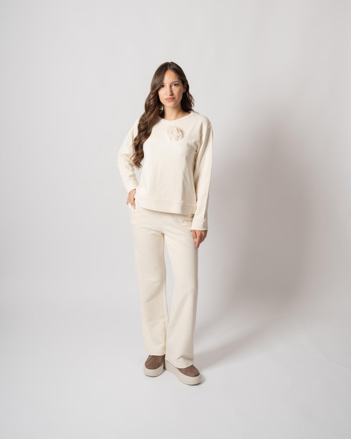 Pantalone Felpa panna 