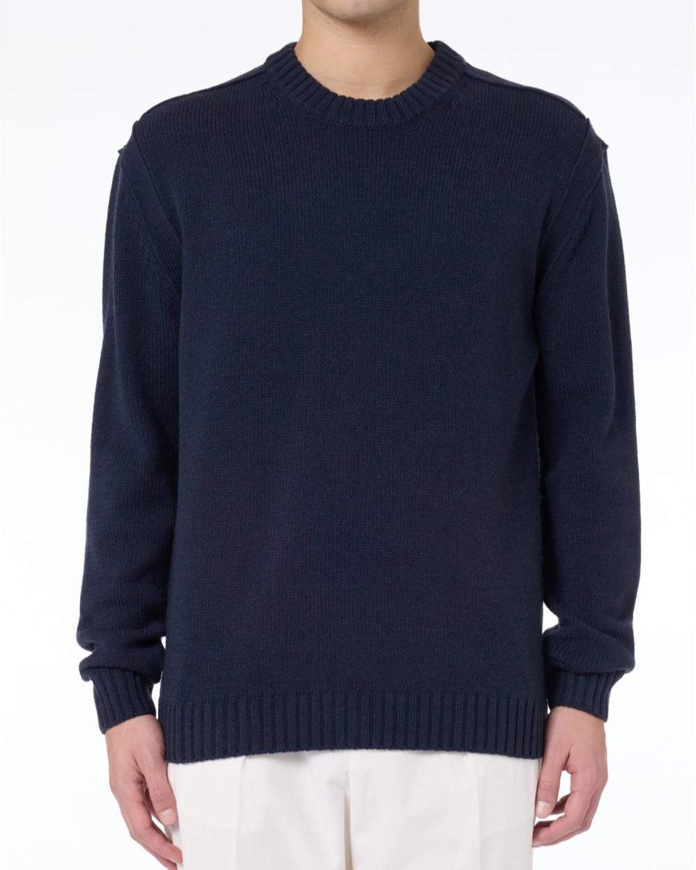 Maglione Collo inglese con toppe blu 