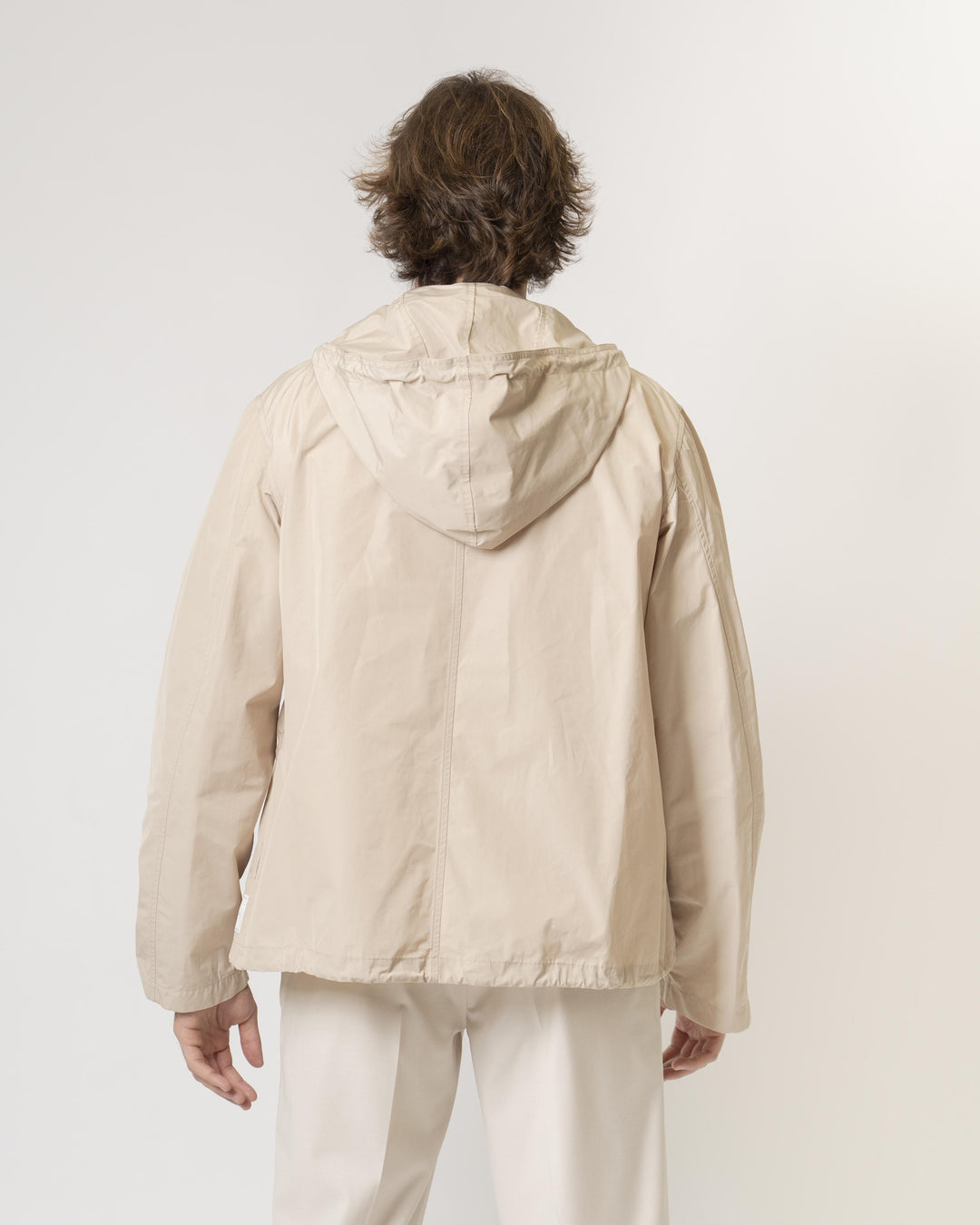 Giubbotto Nylon Cappuccio Beige 