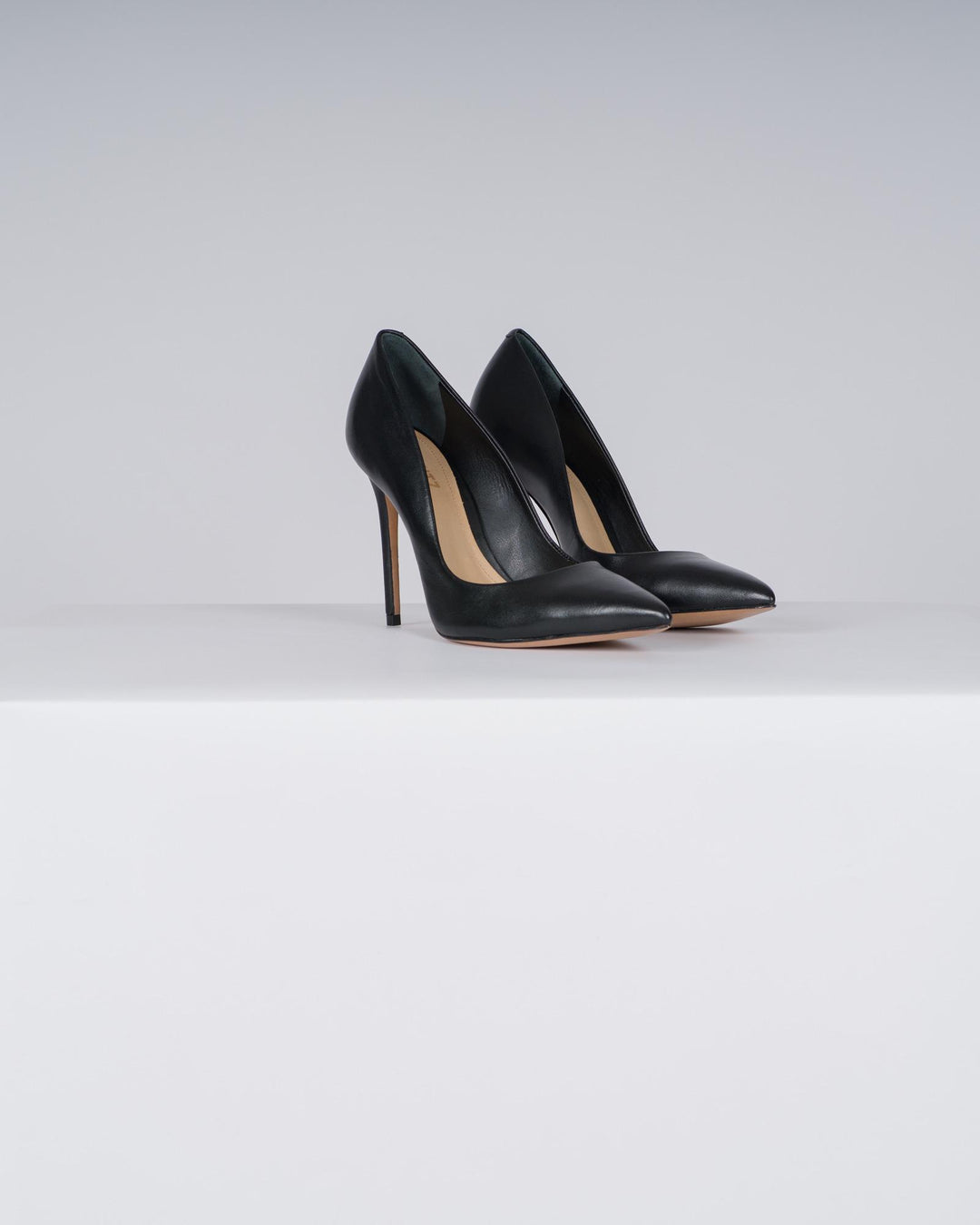 Décolleté in pelle nera tacco 10 cm 