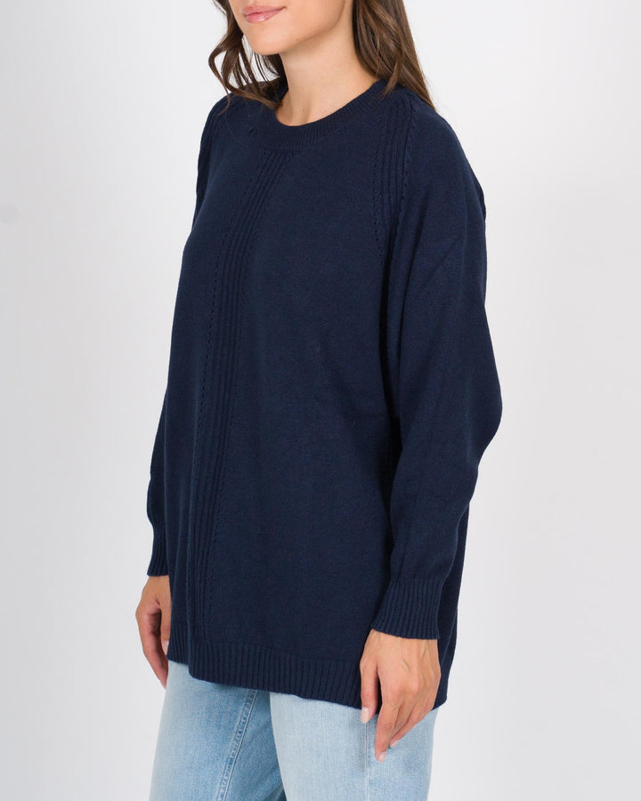 Maglia Over A coste Blu 
