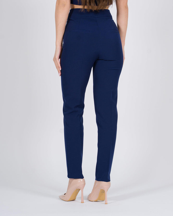 Pantalone ventre piatto a stiletto blu 