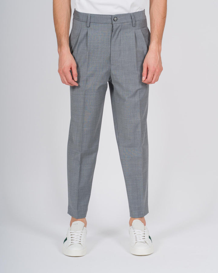 Pantaloni "Francesco" lana doppia pence grigio 