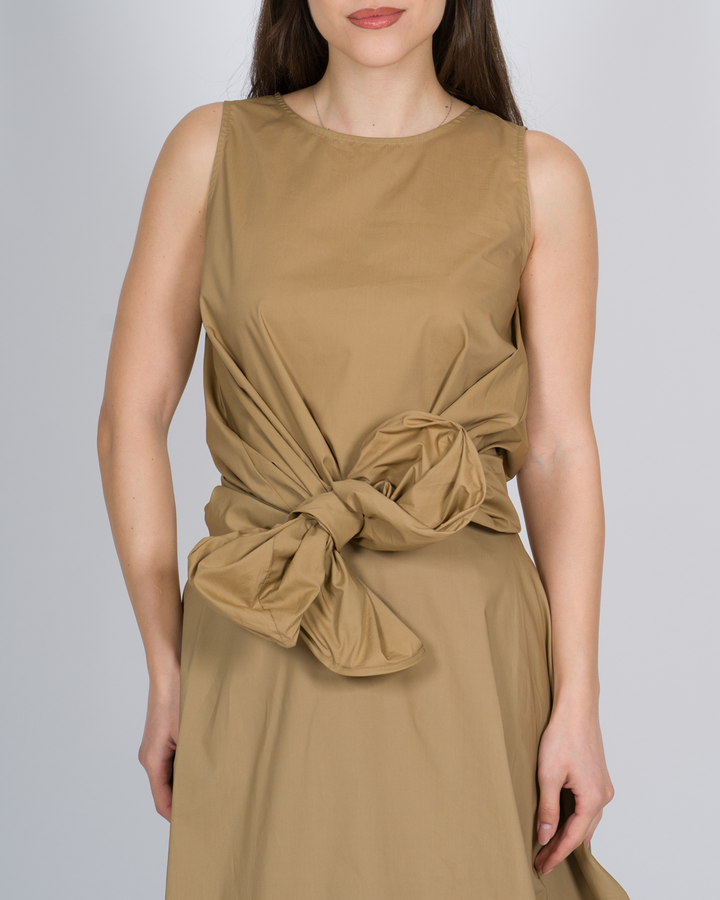 Blusa nodo cammello 