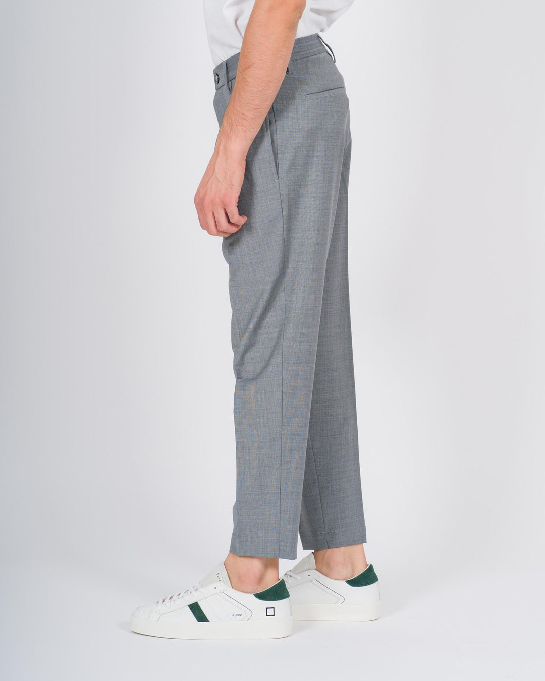 Pantaloni "Francesco" lana doppia pence grigio 
