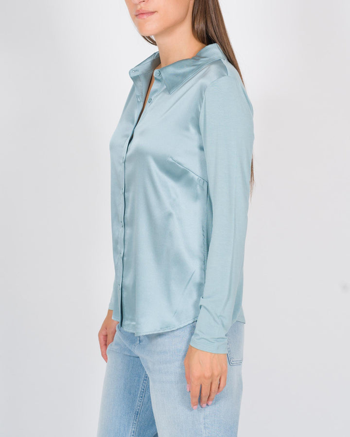 Blusa-Camicia in Seta co Bottoni Tiffany 