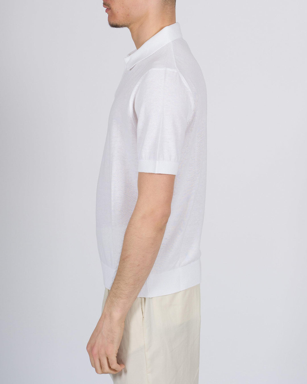 Polo skipper crepe di cotone bianco 