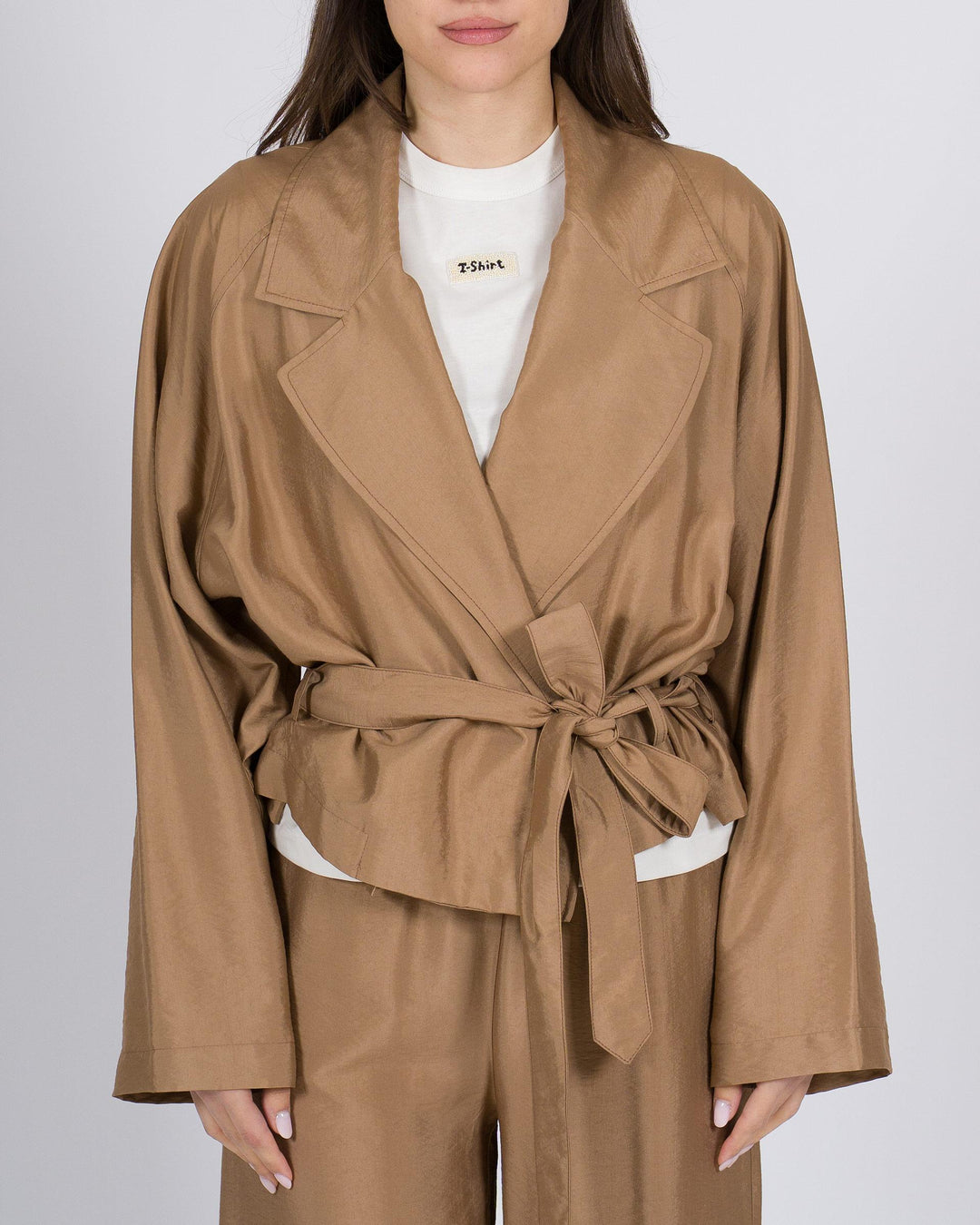 Giacca ALYSI  Incrocio Cropped caramello 
