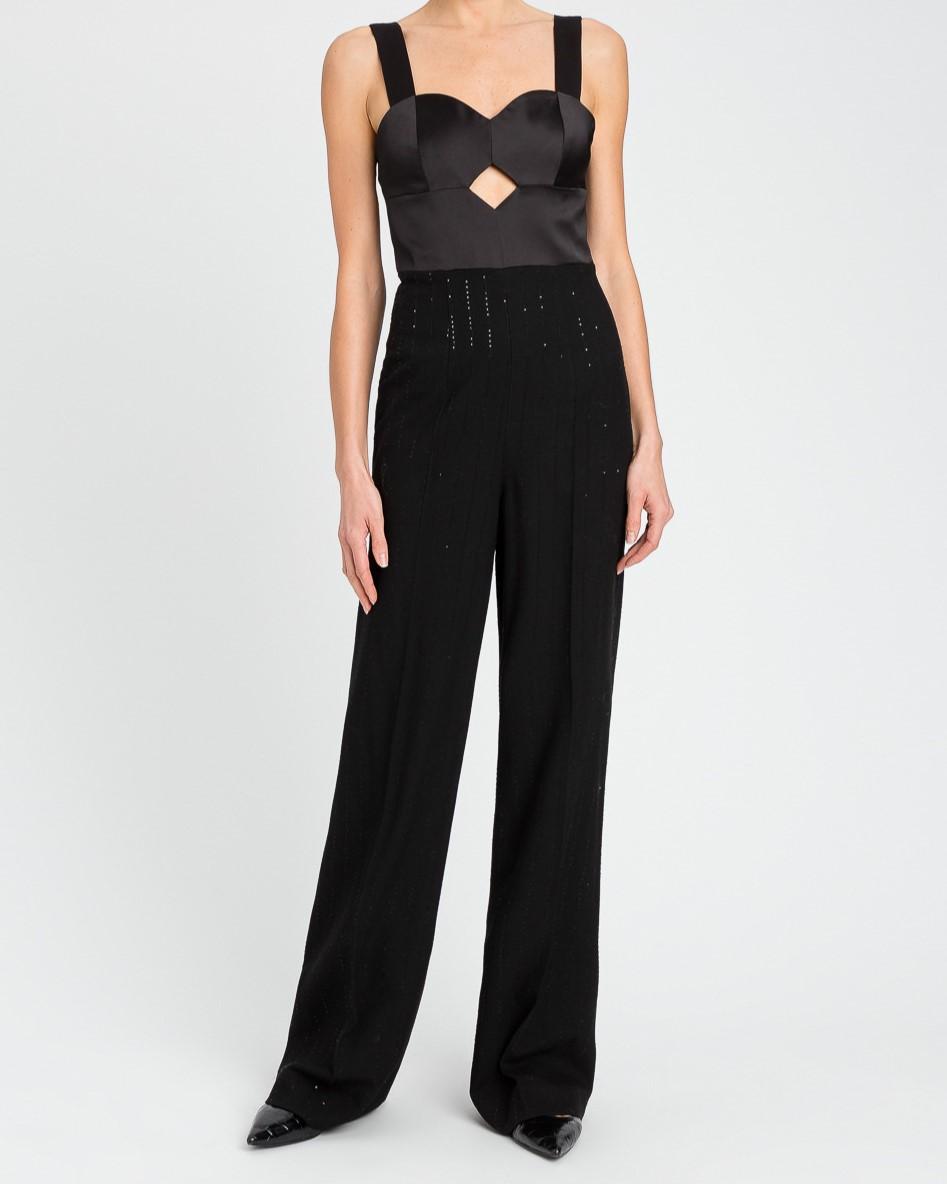 Tuta con corpetto raso nera 